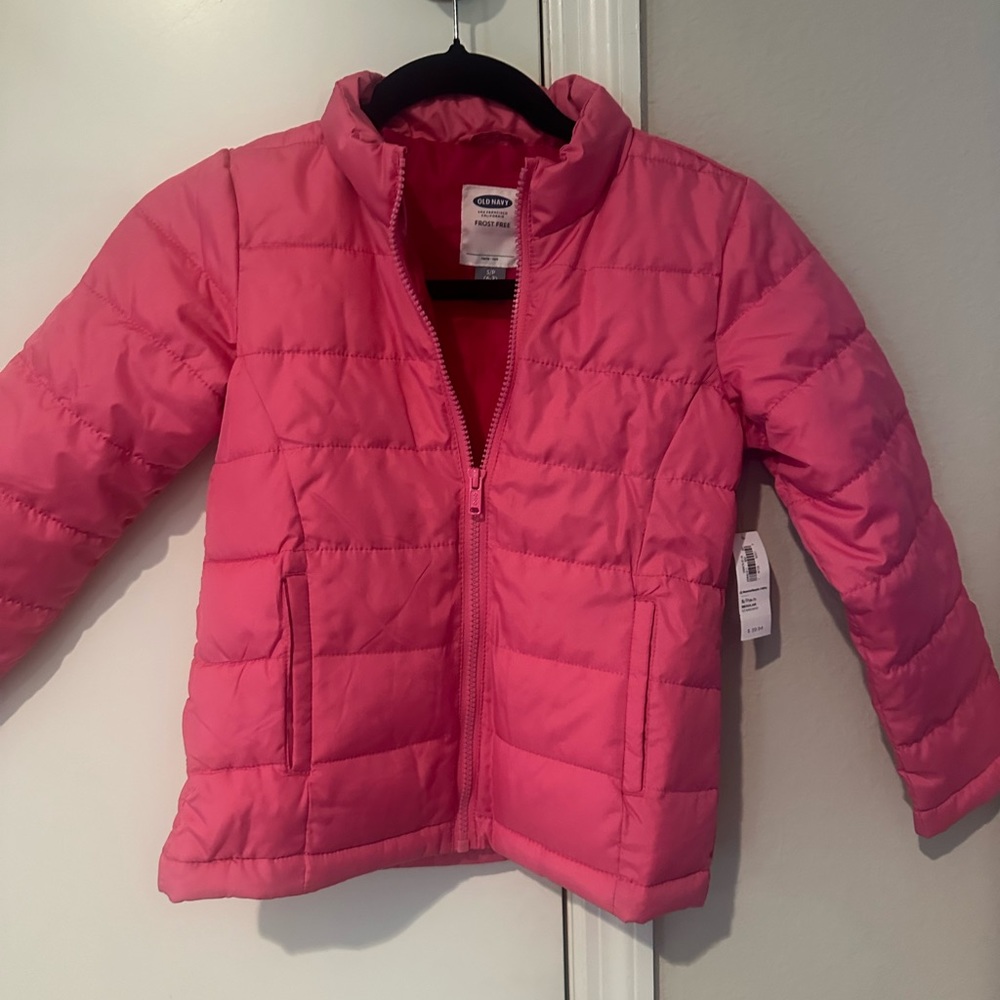 Old navy girls pink puffer jacket
